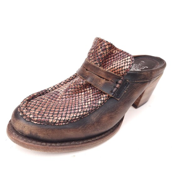 Freebird Collins Brown Multi Lizard Mule Penny Loafers Size 8 $245 - Picture 2 of 10